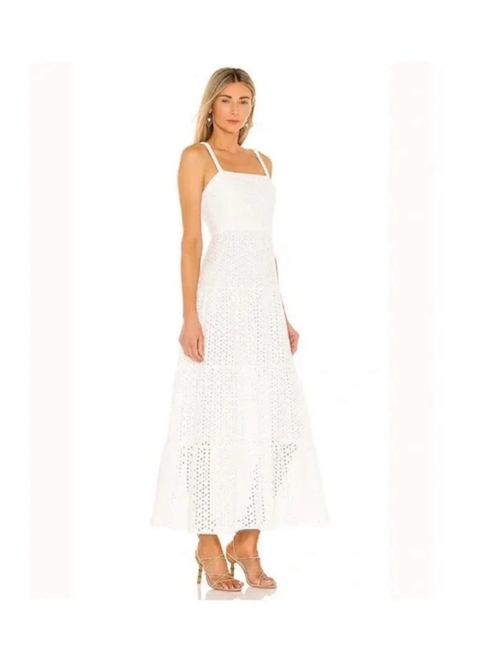 Karina Grimaldi White Eyelet Maxi Dress